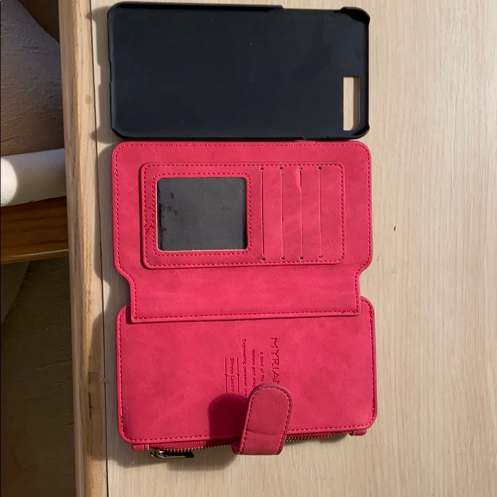 Pink phone wallet case for iPhone 8 Plus